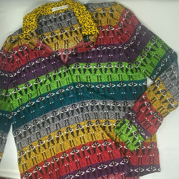 Alice + Olivia Willa Ombre Stace Face Silk Blouse Small - Picture 5 of 10